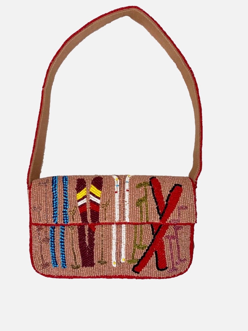 NWT Anthropologie Fiona Beaded Bag Ski Mountains Winter Icon Holiday 2024